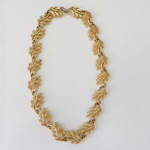 Vintage Napier Gold Leaf Necklace
